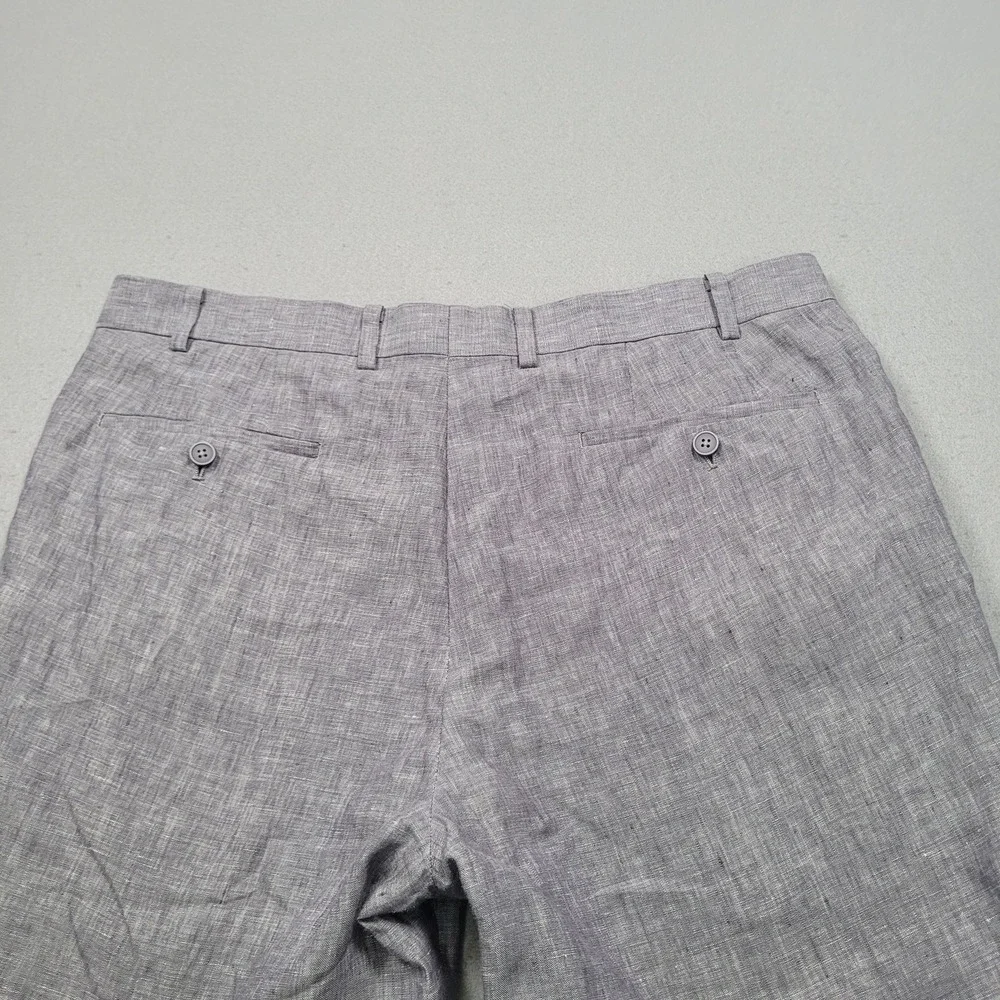 Bar III Mens Slim Fit 100% Linen Flat Front Dress Pants Gray 38x32 MLCOPC1Y00